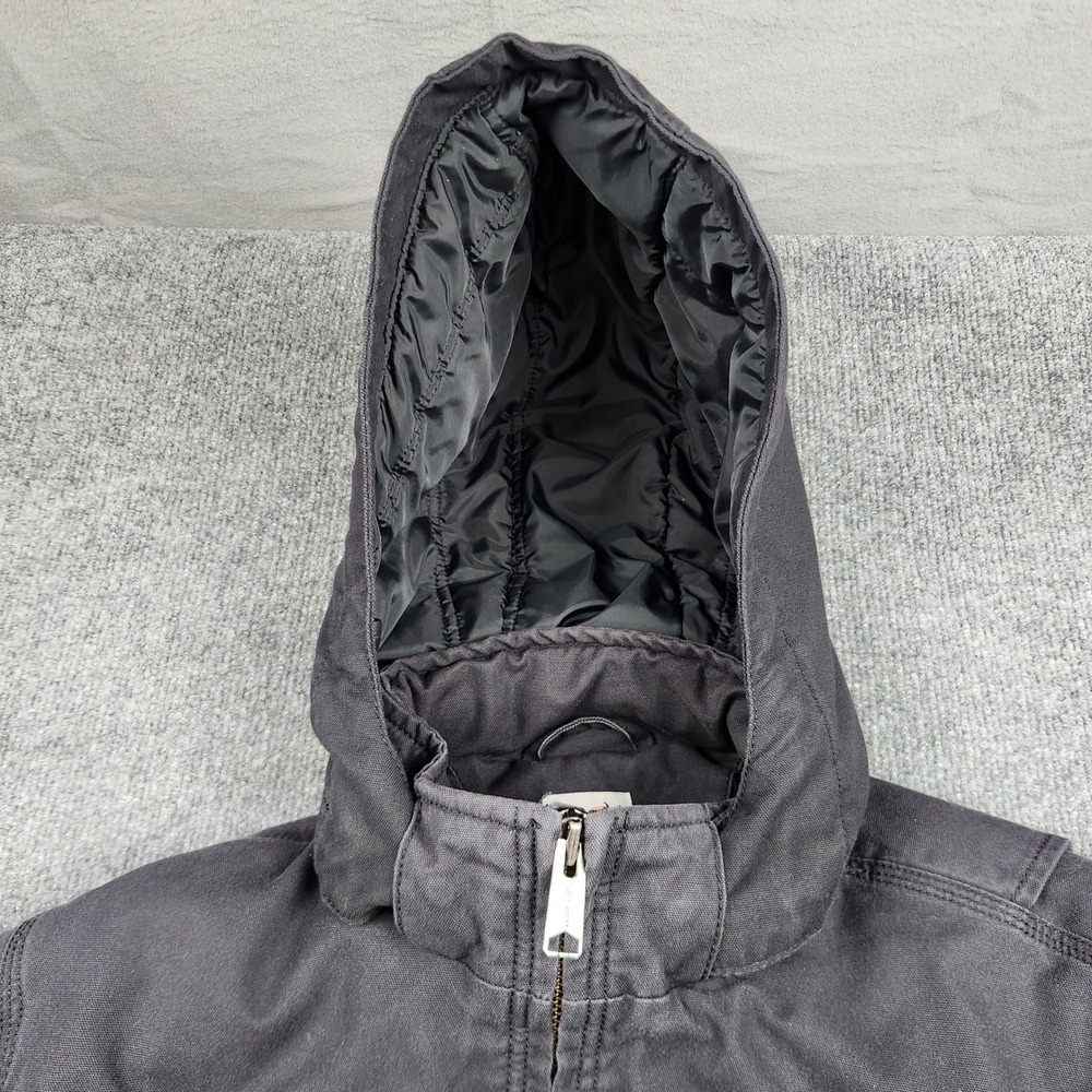 Carhartt Mens Quick Duck Jefferson Traditional Jacket Black Hooded BLK M - Picture 7 of 15